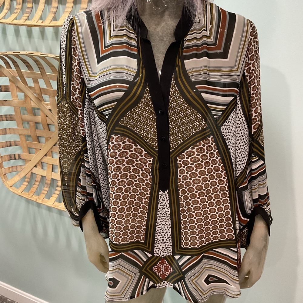 Joseph Ribkoff Multicolor Geometric Blouse